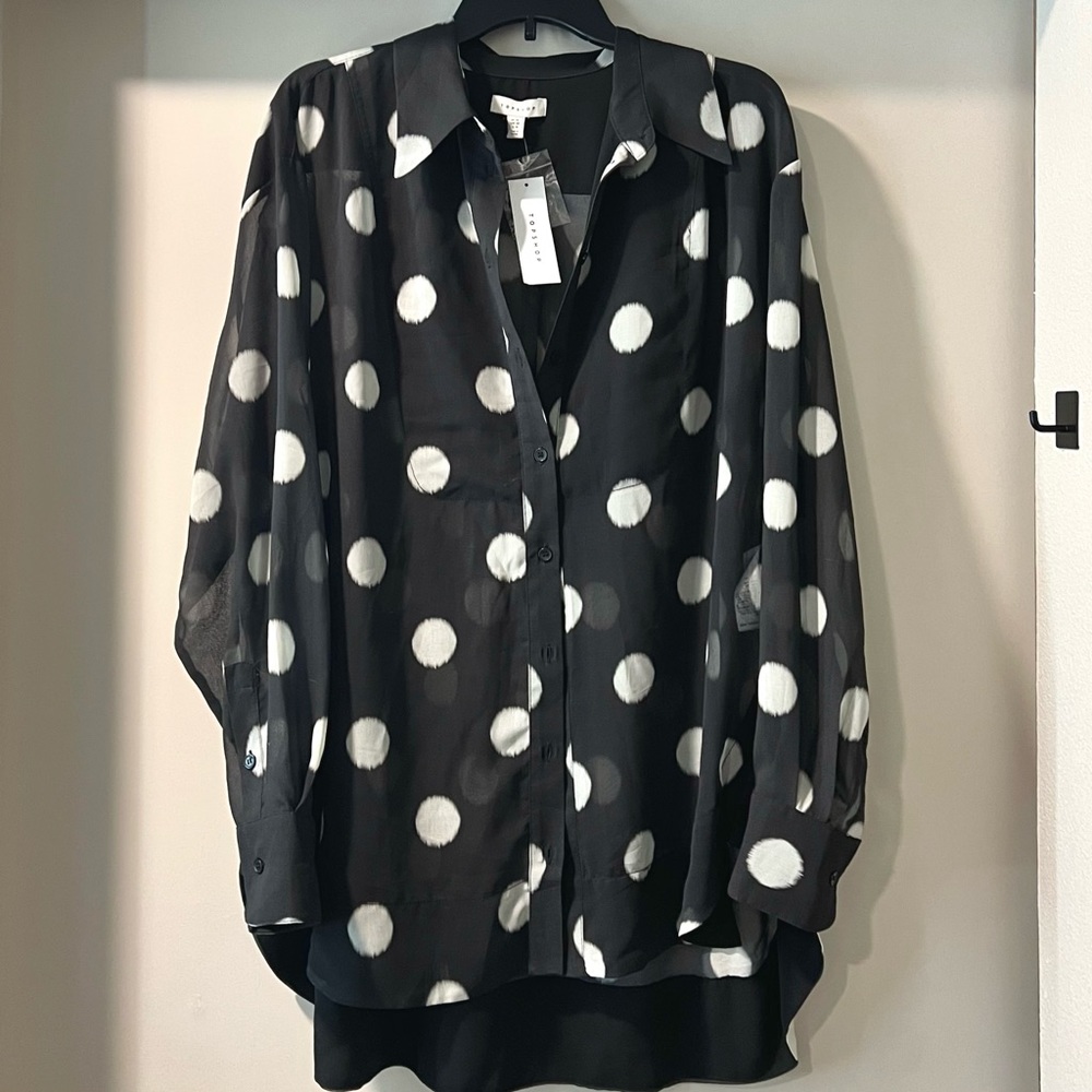 TOPSHOP Sheer Spot Blouse